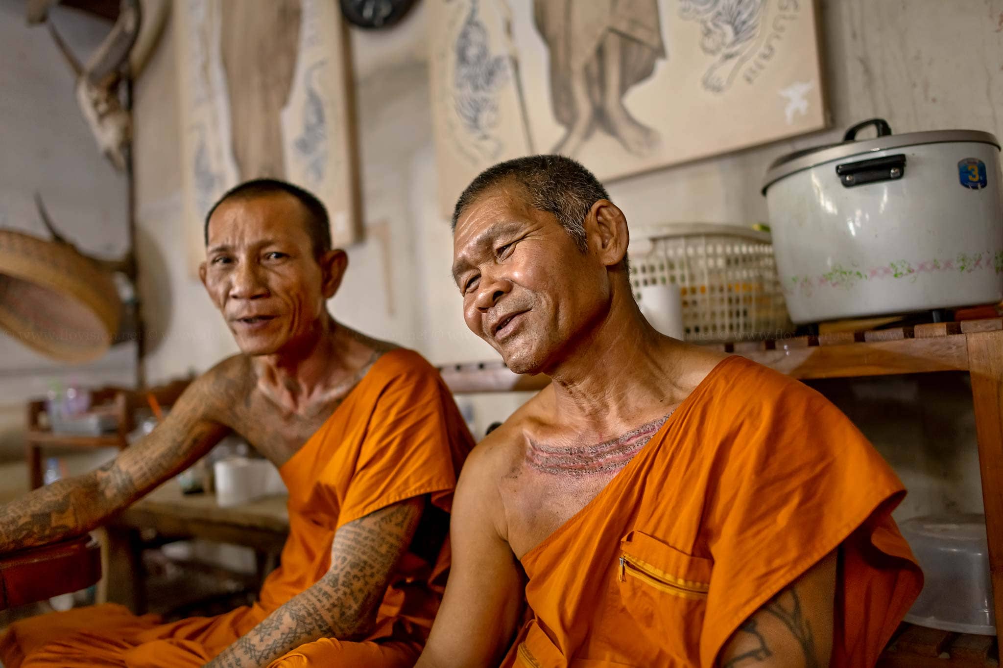 Tattoo temple monks